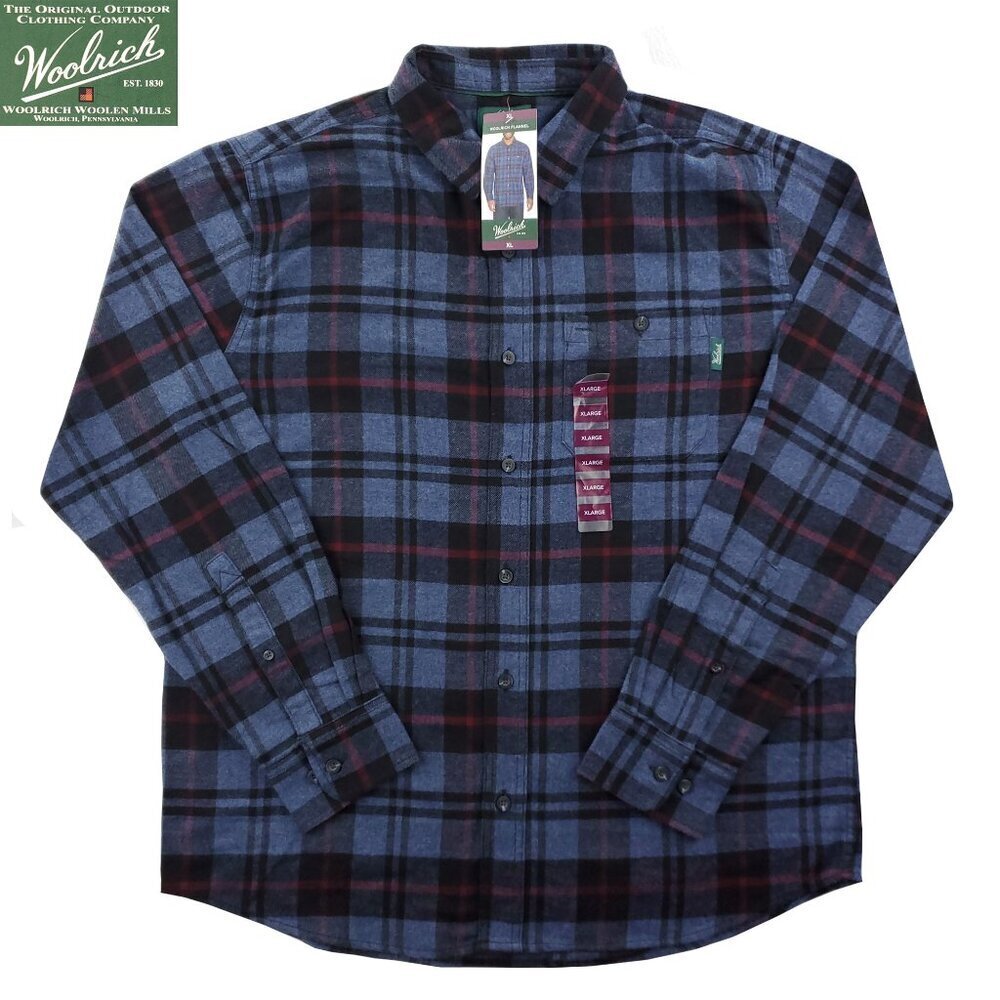 Woolrich Flannel Shirt Plaid Long Sleeve Button Up Men's XL NWT